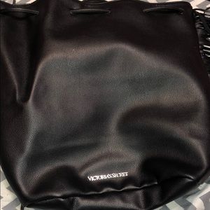 Victoria Secret Black Faux Leather Bag